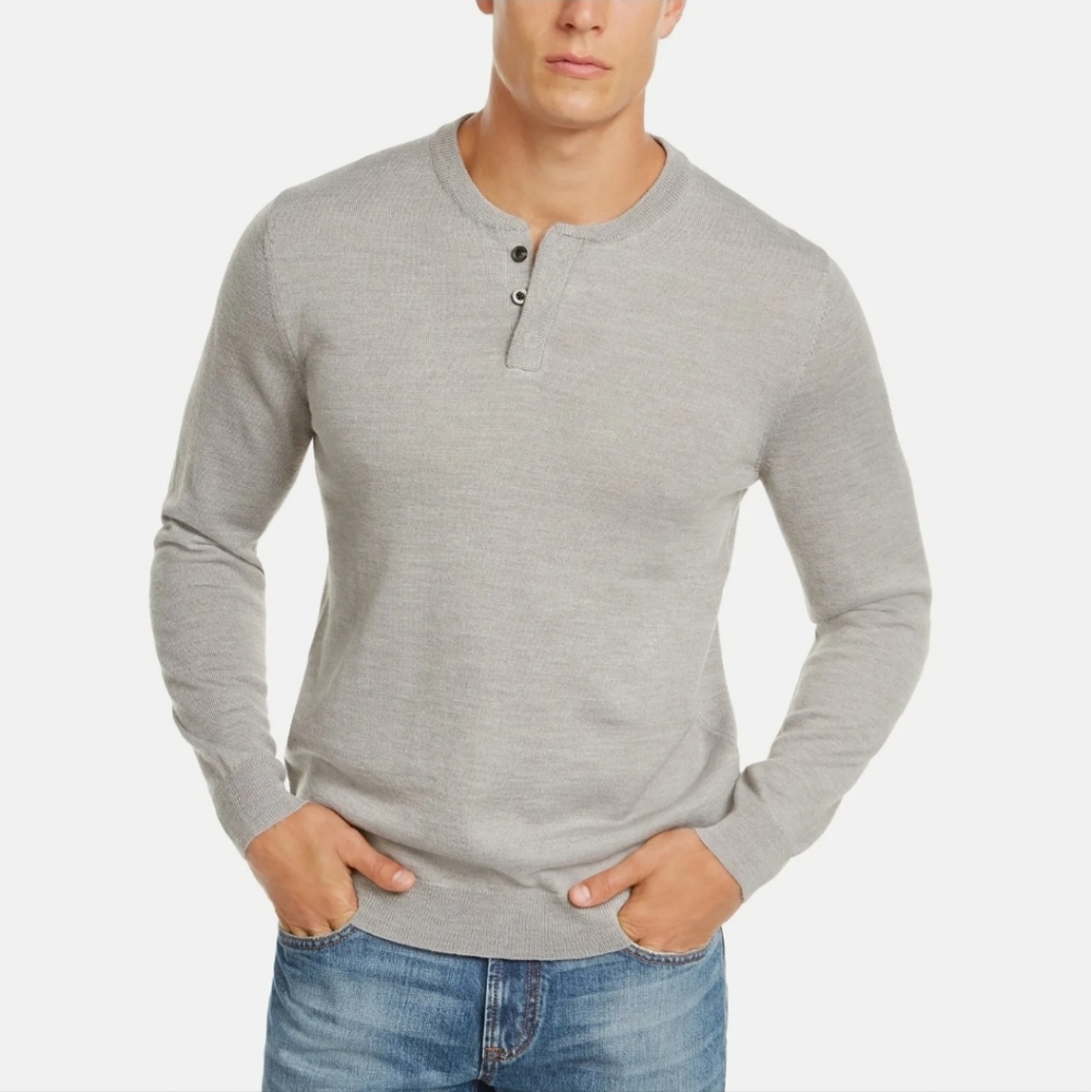 Club Rm wool Henley sweater